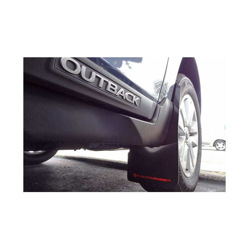 Rally Armor Black Mud Flap/Red Logo for 2015-2019 Subaru Outback (MF36-UR-BLK/RD)