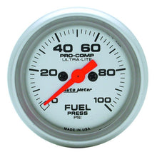 Load image into Gallery viewer, AutoMeter Ultra-Lite 52mm 0-100 PSI Electronic Fuel Pressue Gauge (4363)