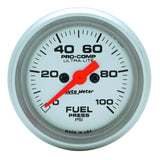 AutoMeter Ultra-Lite 52mm 0-100 PSI Electronic Fuel Pressue Gauge (4363)