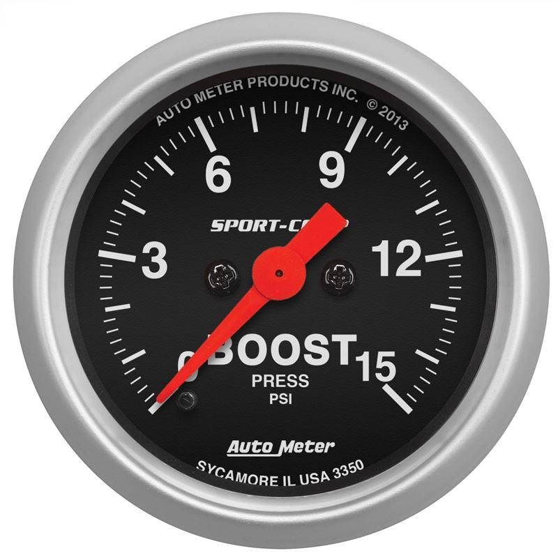 AutoMeter 2-1/16in 15PSI Boost Digital Stepper Motor Sport-Comp Gauge (3350)