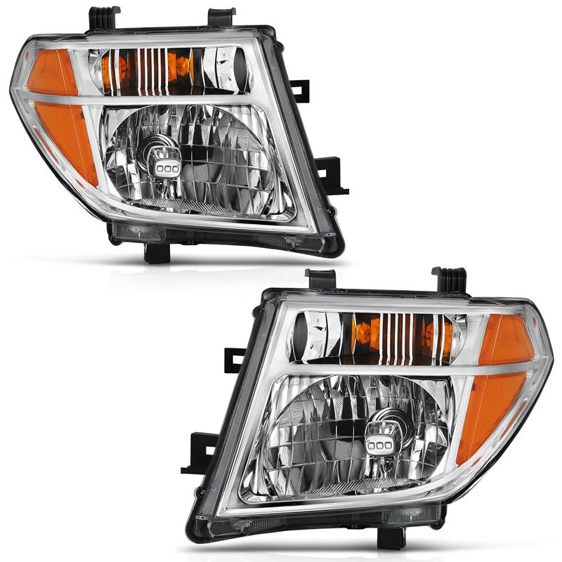 ANZO USA Crystal Headlight Set, Clear Lens, Chrome w/Amber Housing, Pair, OE Replacement, (111463)