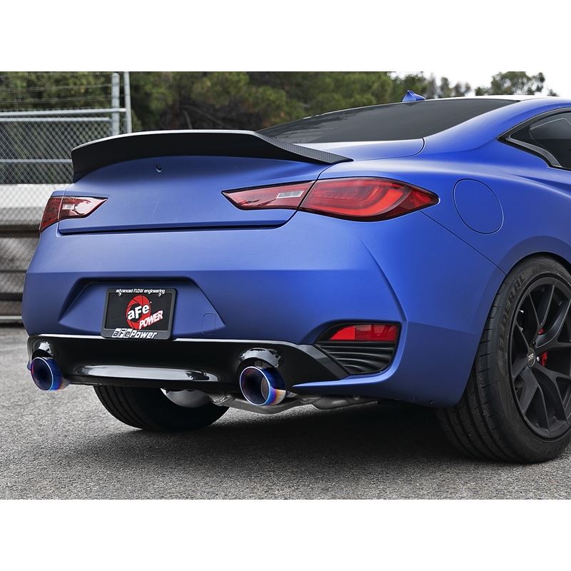 Takeda 2-1/2 IN 304 Stainless Steel Cat-Back Exhaust System w/ Blue Flame Tips (49-36134NM-L)