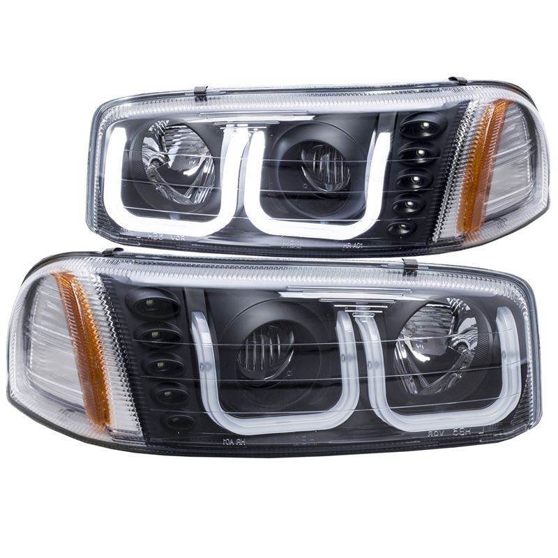 ANZO USA 1999-2006 Gmc Sierra 1500 Projector Headlights w/ U-Bar Black (111303)