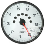 AutoMeter Spek-Pro Gauge Tachometer 5in 8K Rpm W/Shift Light and Peak Mem White/Black (P23812)