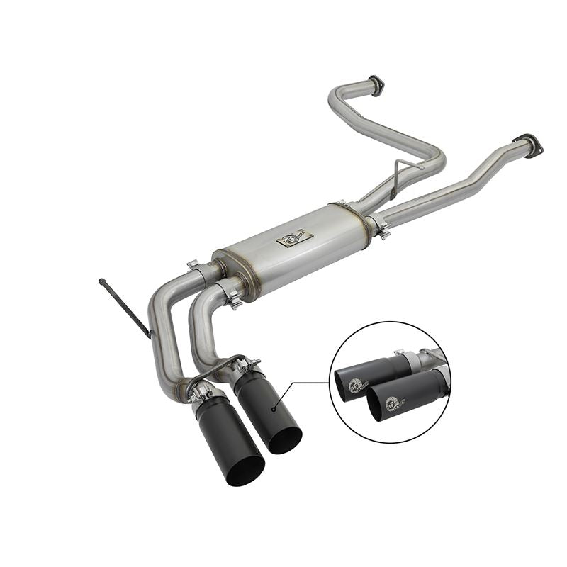 aFe Rebel Series 2-1/2" Cat-Back Exhaust System w/ Black Tip (49-46126-B)