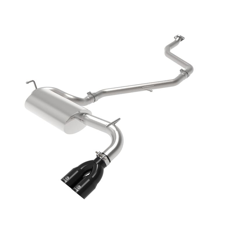 aFe Takeda 2 IN to 2-1/2 IN 304 Stainless Steel Cat-Back Exhaust System w/Black Tip (49-36047-B)