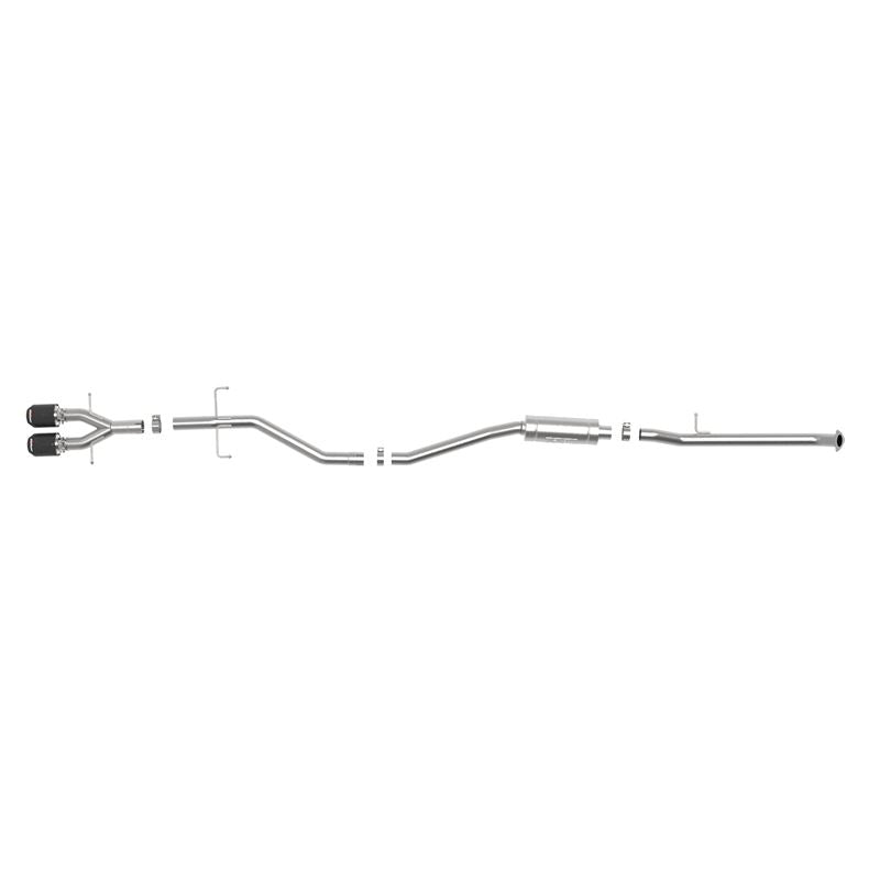 Takeda 2-1/2 IN 304 Stainless Steel Cat-Back Exhaust System w/ Carbon Fiber Tips (49-36620-C)