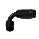 DeatschWerks 6 AN Female Flare Swivel 120-Degree Hose End CPE - Anodized Matte Black(6-02-0820-B)