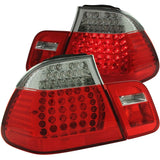 ANZO USA 1999-2001 BMW 3 Series E46 LED Taillights Red/Clear 4pc (321004)