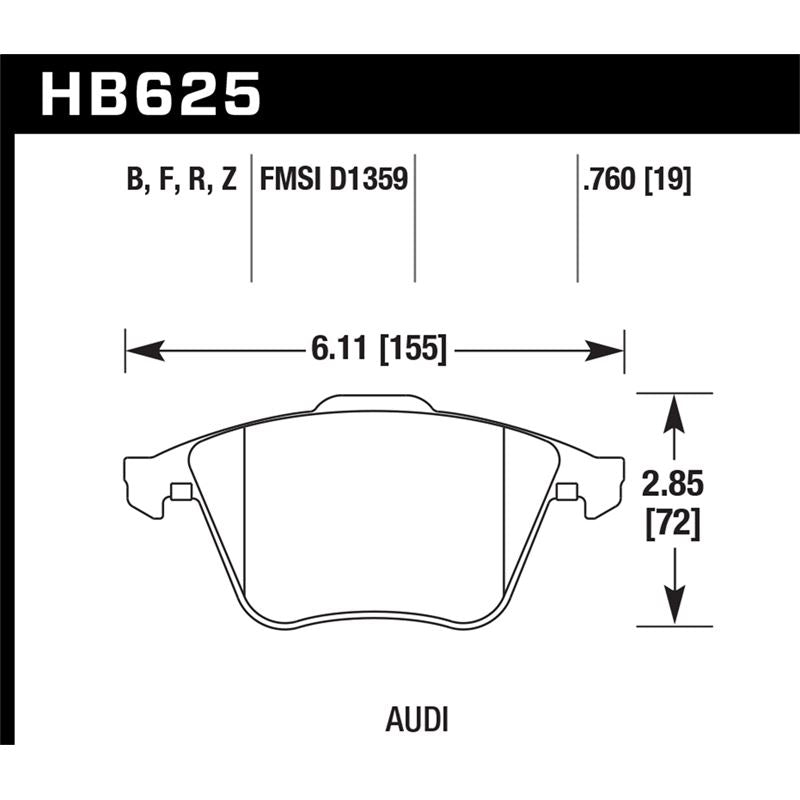 Hawk Performance Performance Ceramic Brake Pads (HB625Z.760)