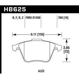 Hawk Performance Performance Ceramic Brake Pads (HB625Z.760)