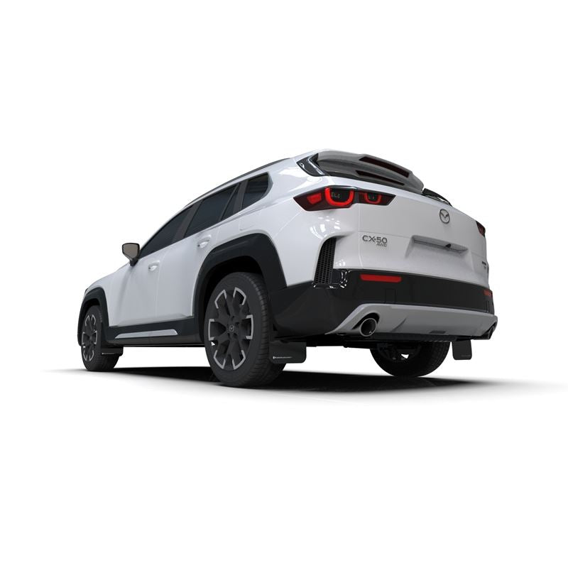 Rally Armor Black Mud Flap/White Logo for 2023-24 Mazda CX-50 (MF107-UR-BLK-WH)