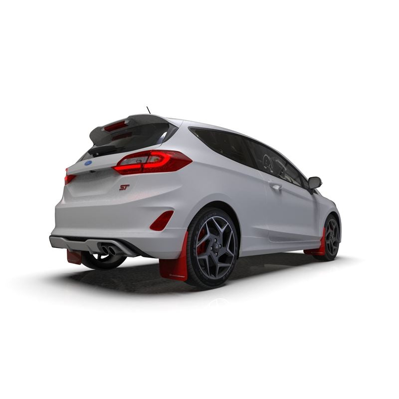 Rally Armor Black UR Mud Flap w/ Dark Grey Logo for 2018-2019 Ford Fiesta (MF60-UR-BLK/DGRY)