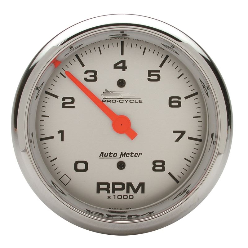 AutoMeter Pro-Cycle Gauge Tach 3 3/4in 8K Rpm 2and4 Cylinder Silver (19302)