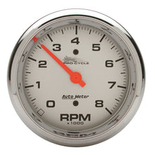 Load image into Gallery viewer, AutoMeter Pro-Cycle Gauge Tach 3 3/4in 8K Rpm 2and4 Cylinder Silver (19302)