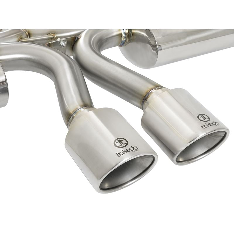 Takeda 3 IN 304 Stainless Steel Cat-Back Exhaust w/ Center Polished Tips (49-36618-P)