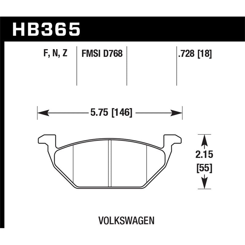 Hawk Performance Performance Ceramic Brake Pads (HB365Z.728A)