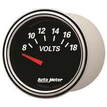 Load image into Gallery viewer, AutoMeter Designer Black II 52mm 18V Voltmeter Gauge (1293)