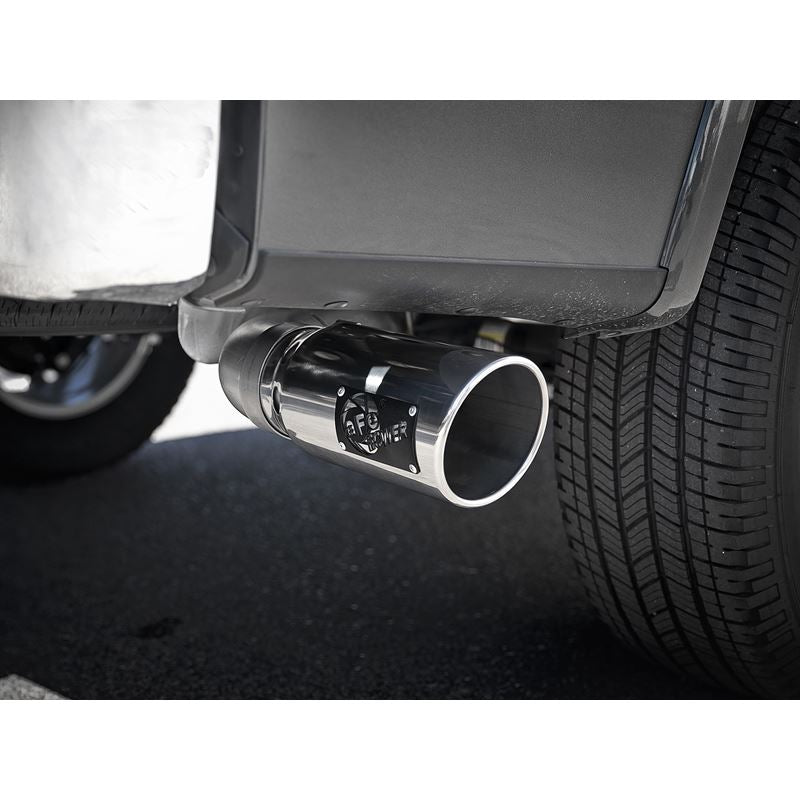 aFe Atlas 4 IN Aluminized Steel DPF-Back Exhaust System w/ Polished Tip (49-03106-P)