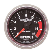 Load image into Gallery viewer, AutoMeter Sport-Comp II 52mm Full Sweep Electronic 0-1600 PSI Nitrous Pressure Gauge (3674)