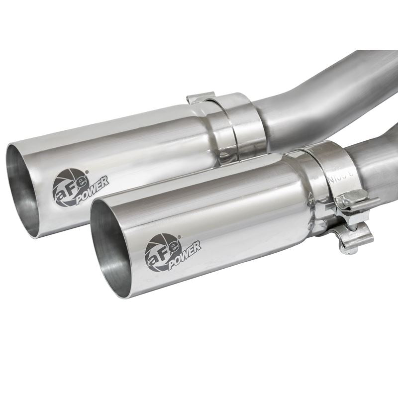 aFe Rebel Series 3 IN to 2-1/2 IN 409 Stainless Steel Cat-Back Exhaust w/ Polish Tip (49-44070-P)