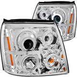 ANZO USA 2003-2006 Cadillac Escalade Projector Headlights w/ Halo Chrome CCFL HID Compatible (111176)