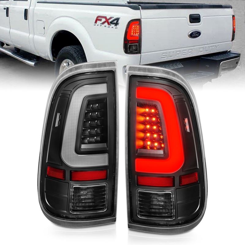 ANZO USA Tail Light Assembly, LED, Clear Lens, Black Housing, Pair, (311356)