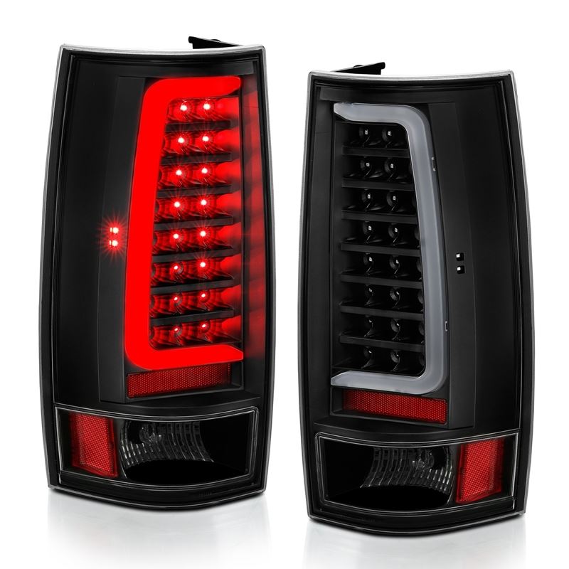 ANZO USA Tail Light Assembly, LED, Clear Lens, Black Housing, w/Plank Style Design, Pair, (311321)