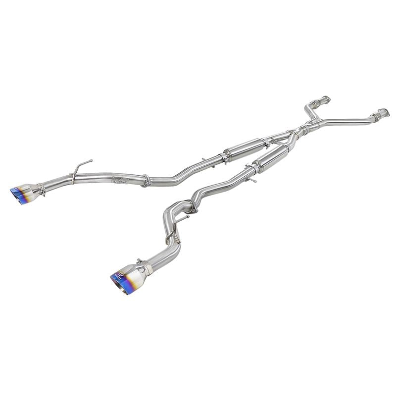 Takeda 2-1/2 IN 304 Stainless Steel Cat-Back Exhaust System w/ Blue Flame Tips (49-36134NM-L)