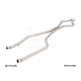 GTHAUS Meistershaft Full Cat-Back LSR Mid Resonator Delete Pipes (SQ8 / RSQ8 model only); Stainless Steel (AU1213001)