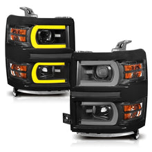 Load image into Gallery viewer, ANZO USA Projector Headlight Set w/Plank Style Switchback Black w/Amber Pair (111412)