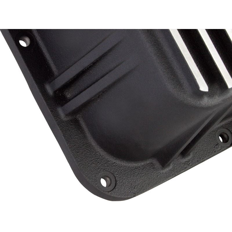 aFe Power Transmission Pan Black w/ Machined Fins (46-70072)