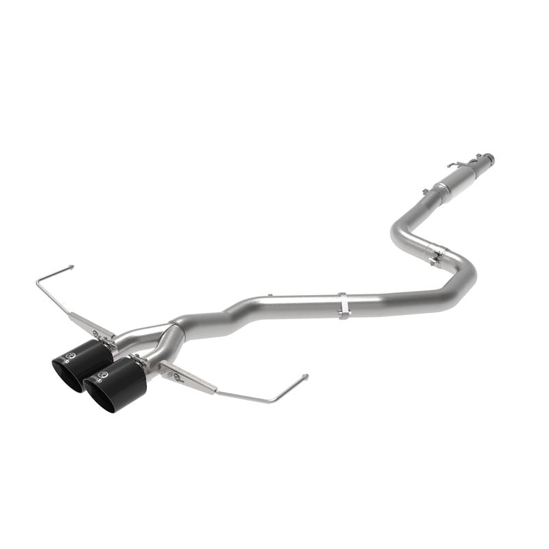 Takeda 3 IN to 2-1/2 IN 304 Stainless Steel Cat-Back Exhaust System w/ Black Tip (49-37011-B)