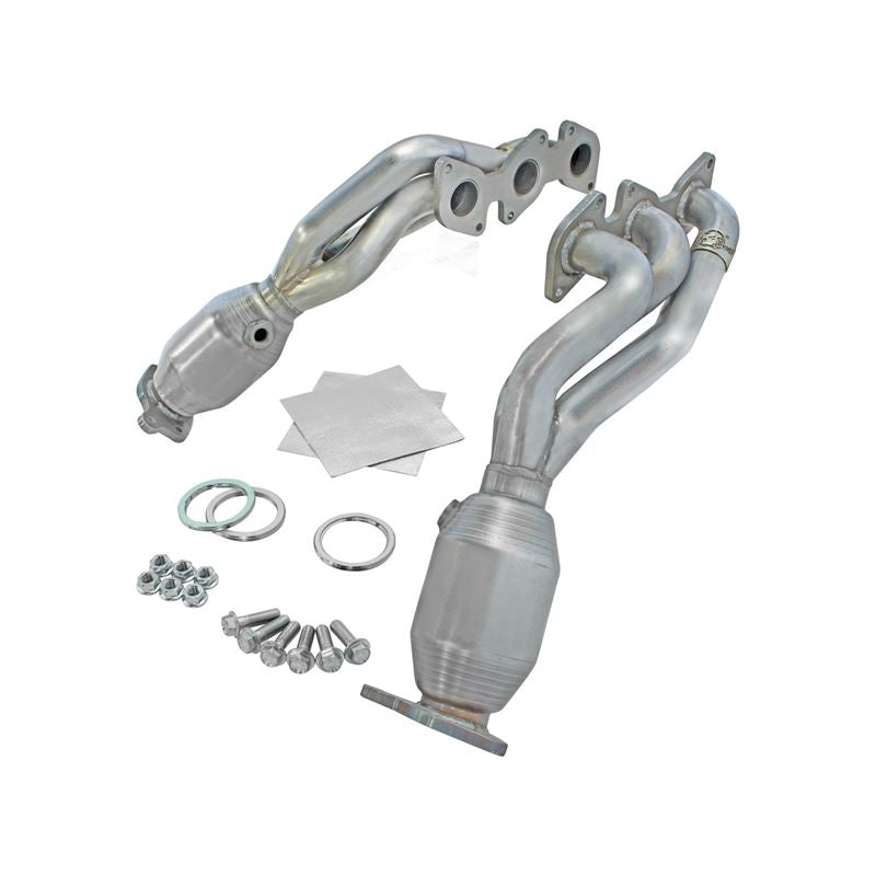 aFe Twisted Steel Header 409 Stainless Steel w/ Cat (48-46001-1HC)