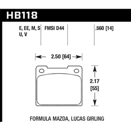 Hawk Performance DTC-70 Brake Pads (HB118U.560)