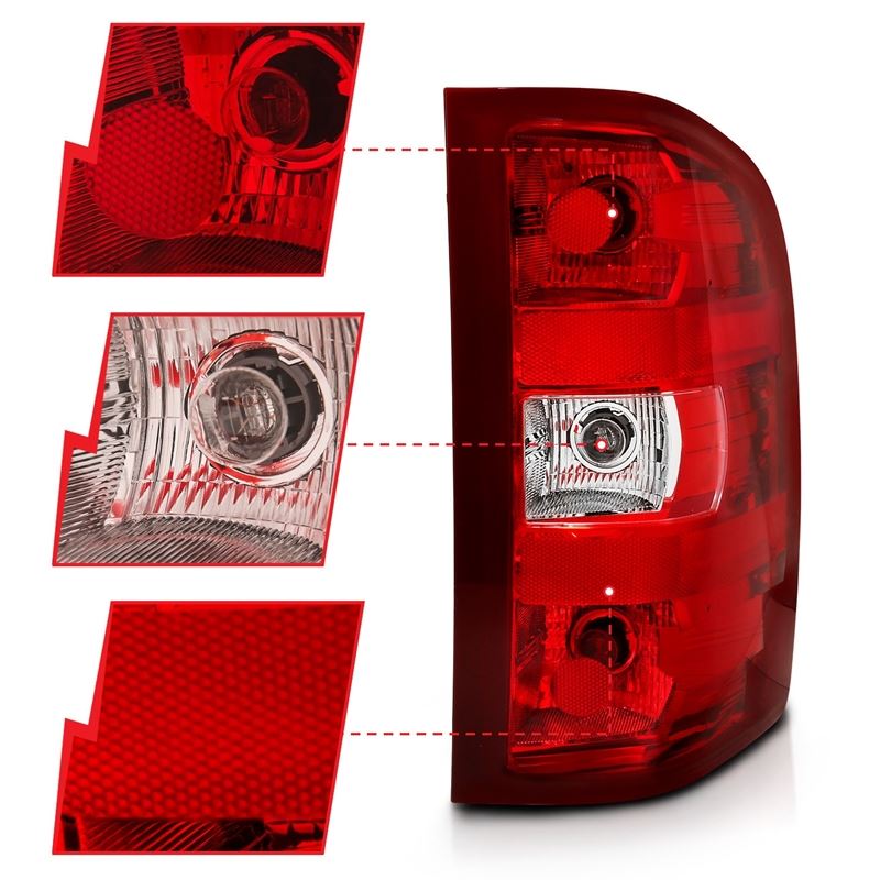 ANZO USA Tail Light Assembly, Red/Clear Lens, OE Replacement, (311303)