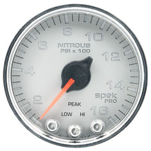 Load image into Gallery viewer, AutoMeter Spek-Pro Gauge Nitrous Press 2 1/16in 1600psi Stepper Motor W/Peak and Warn Slvr/Chrm (P32021)