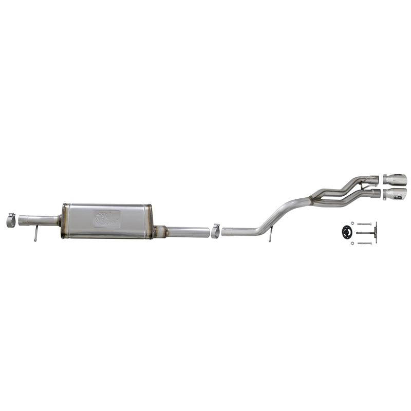 aFe Rebel Series 2-1/2 IN 409 Stainless Steel Cat-Back Exhaust System w/Polished Tip (49-48054-P)