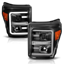 Load image into Gallery viewer, ANZO USA Projector Headlights w/Plank Style Switchback, Black w/Amber, Pair (111406)