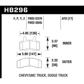 Hawk Performance Performance Ceramic Brake Pads (HB296Z.670)