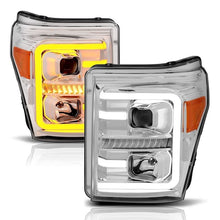 Load image into Gallery viewer, ANZO USA Projector Headlights w/Plank Style Switchback, Chrome w/Amber, Pair (111407)