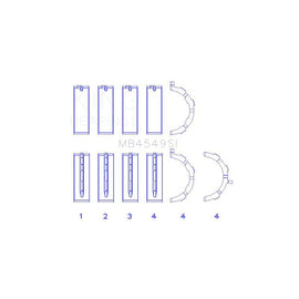 King Engine Bearings Main Bearing Set for 2010-2019 Ford Taurus (MB4549SI0.25)