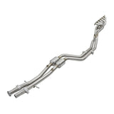 aFe Power Twisted Steel Long Tube Header Mid Pipe 304 Stainless Steel w/ Cat for 1996-1999 BMW M3(48-36316-YC)