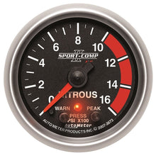 Load image into Gallery viewer, AutoMeter Sport-Comp II Pro Control 52mm 1600 PSI Nitrous Pressure Gauge (3673)