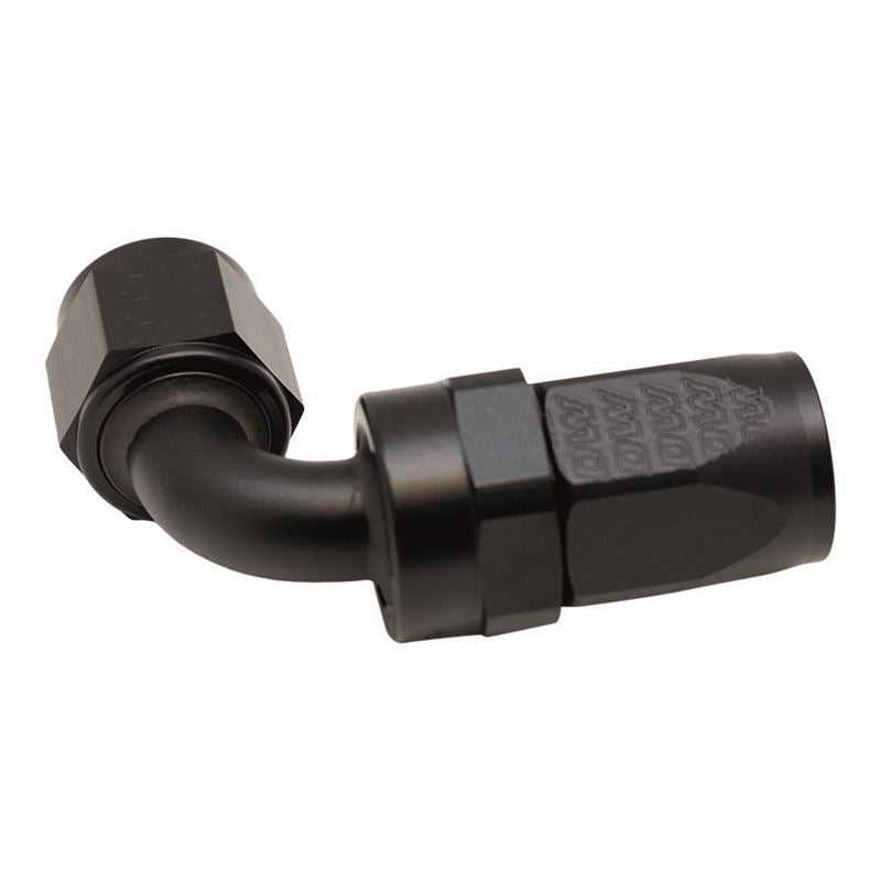 DeatschWerks 8AN Female Swivel 90-Degree Hose End CPE - Anodized Matte Black(6-02-0807-B)