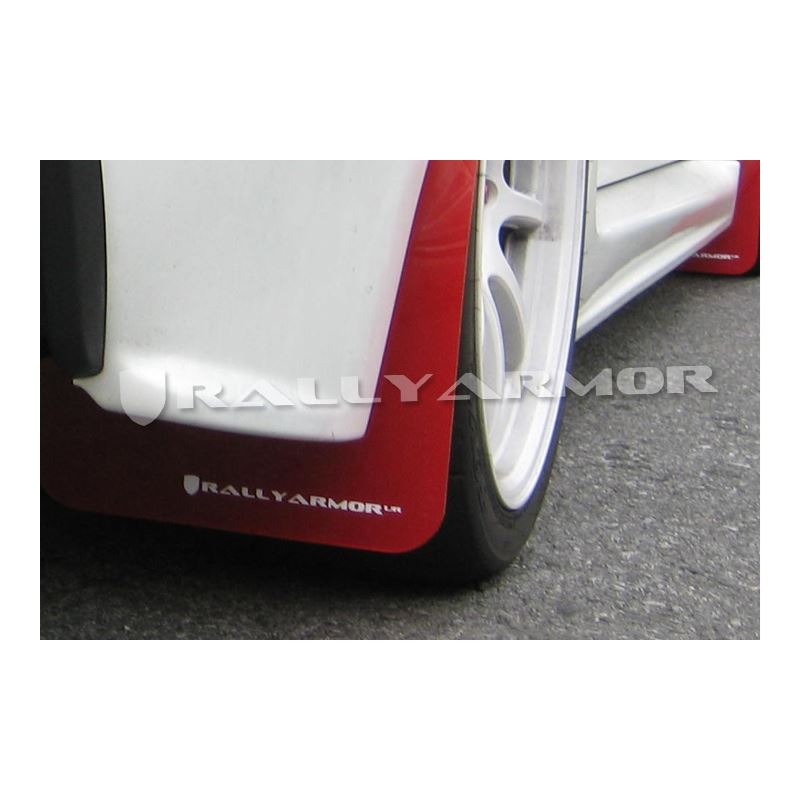 Rally Armor Red Mud Flap/White Logo for 2009-2015 Mitsubishi Lancer (MF8-UR-RD/WH)