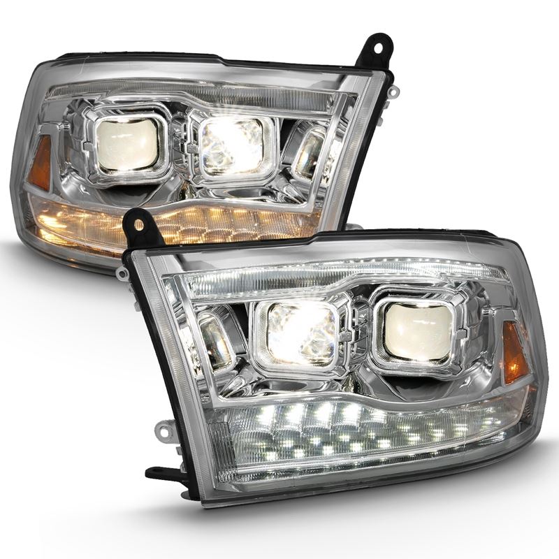 ANZO USA Projector Headlight Set w/Switchback Black w/Amber Pair (111441)