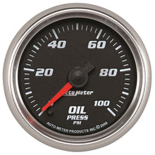 Load image into Gallery viewer, AutoMeter Pro-Cycle Gauge Oil Pressure 2 1/16in 100psi Digital Stepper Motor Black (19652)