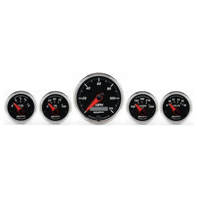 Load image into Gallery viewer, AutoMeter Designer Black II 3-3/8in and 2-21/16in 5 pc. Electric Speedometer Gauge (1201)