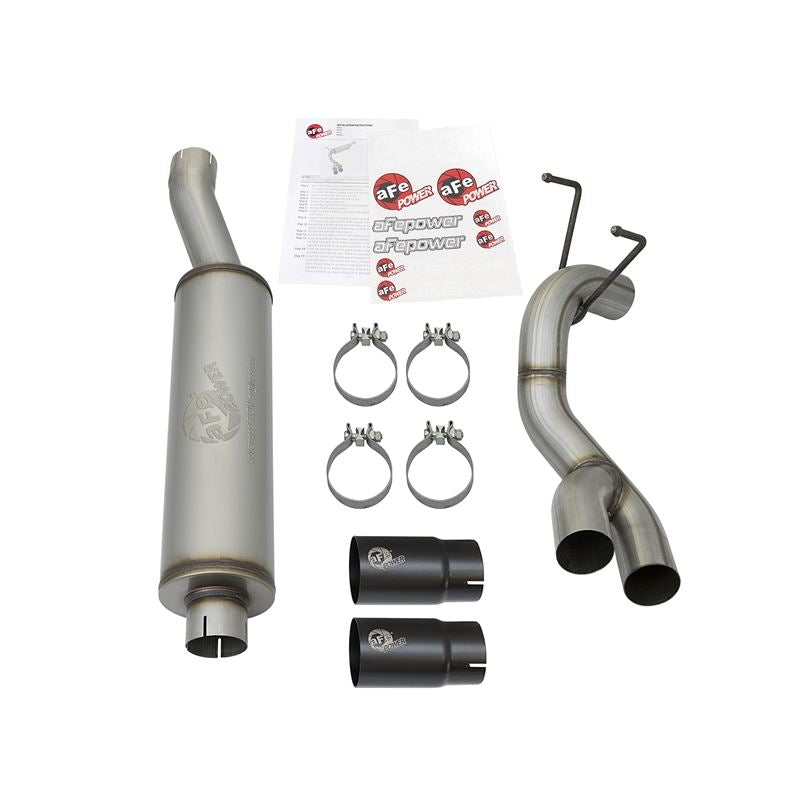 aFe Rebel Series 3-1/2 IN Stainless Steel Cat-Back Exhaust System w/Black Tip (49-42057-B)